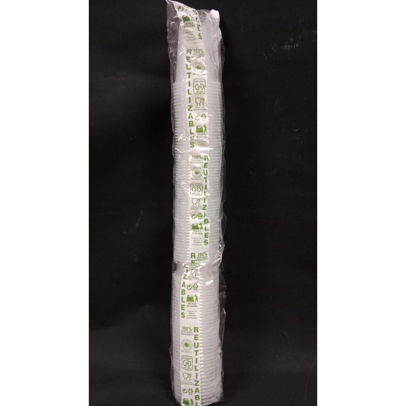 VASO DE PLASTICO TRANSPARENTE 200CC/100UD