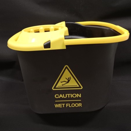 CUBO  PELIGRO C/ESCURRIDOR 16L NEGRO/AMARILLO