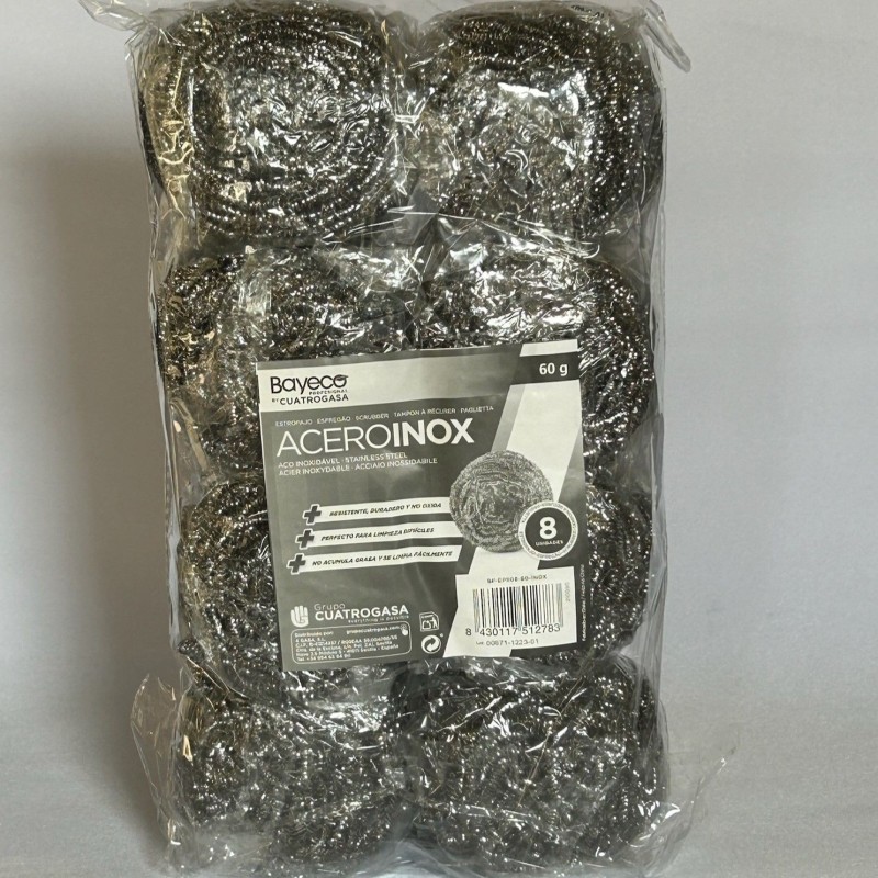 ESTROPAJO ACERO INOX 60G 8UD