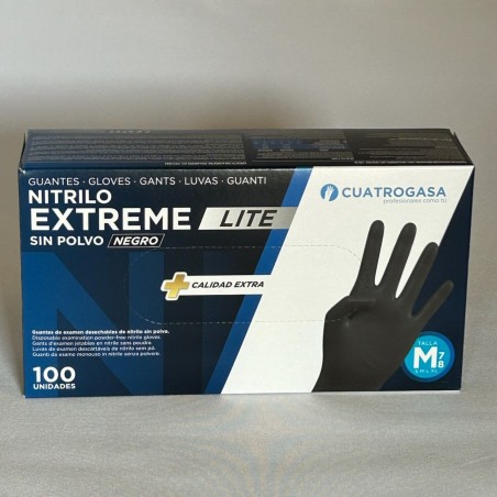 GUANTE NITRILO EXTREME LITE NEGRO 5.0G 100UD M