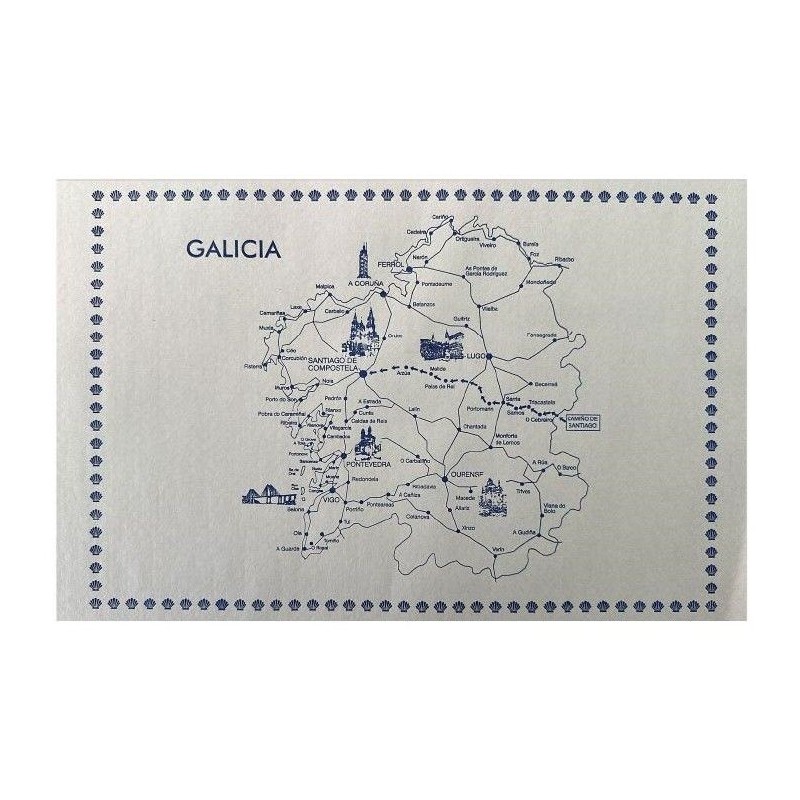 MANTEL 30X40 MAPA GALICIA 54GR 1000UD