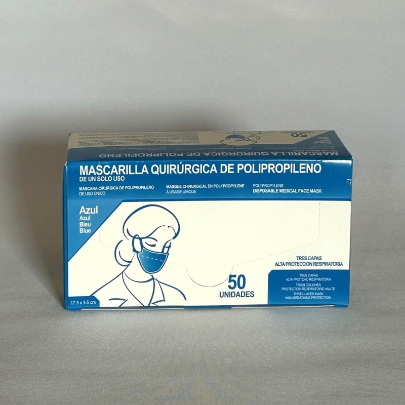 MASCARILLAS 3 CAPAS POLIPROPILENO 1X50UD